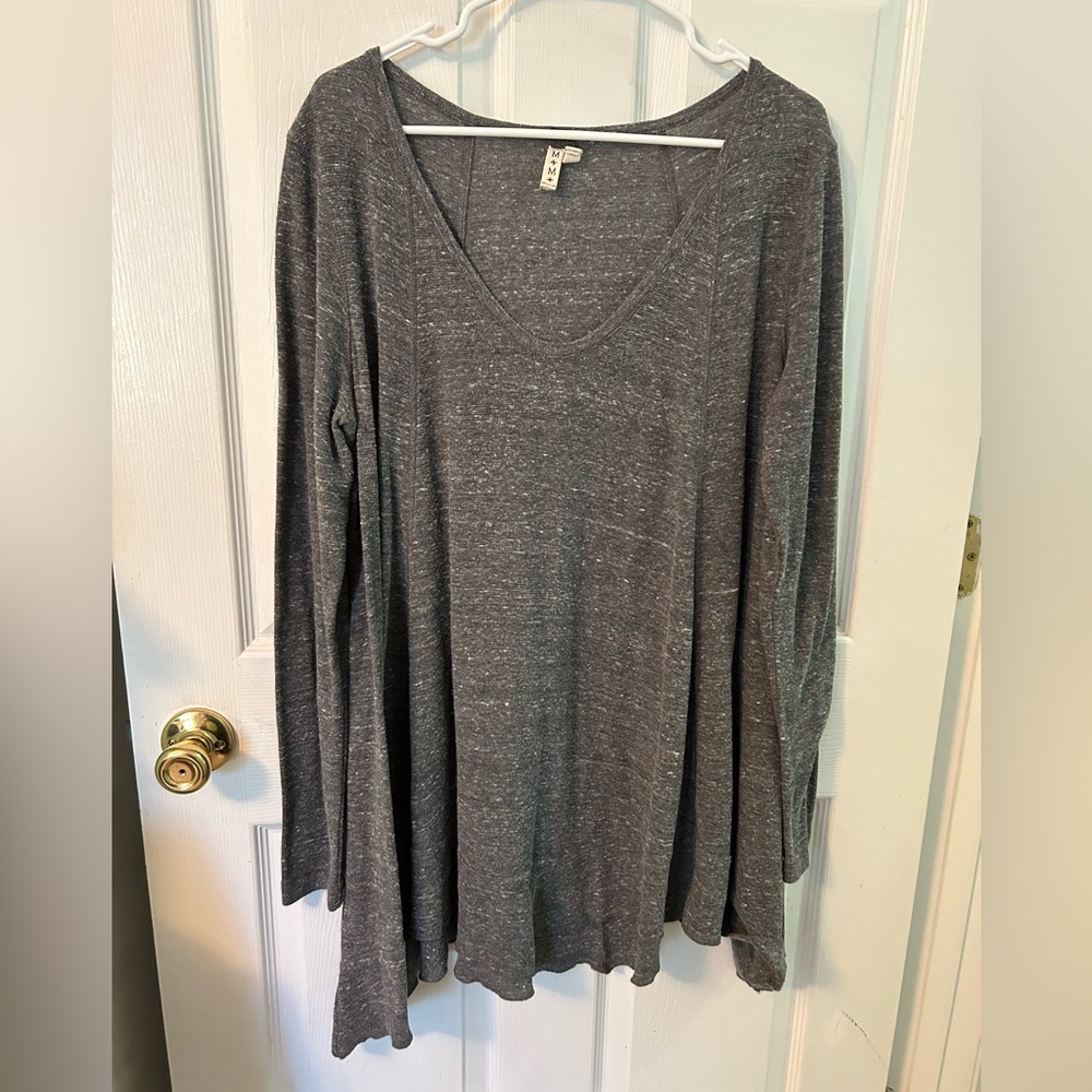 We The Free Heather Gray V-Neck Tunic